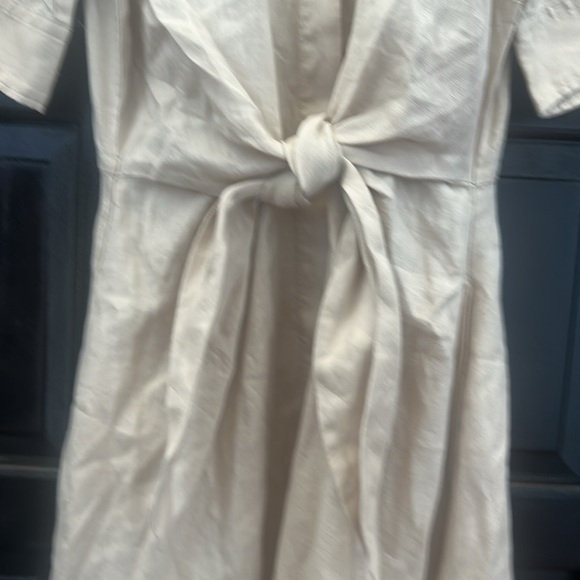 Ralph Lauren Beige Tie-Front Midi Dress - Picture 6 of 12